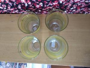 Vasos De Vidrio Pintados Decorados Rayas $250