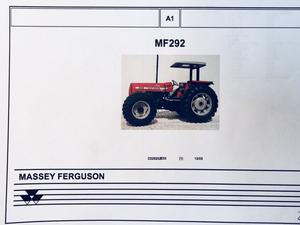 Manual de repuestos tractor Massey Ferguson 292 di