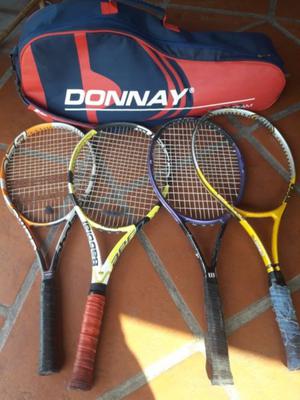 Raquetas de tenis y raquetero (junto o separado)