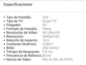 Smart TV 50" 4K Ultra HD Marca SHARP