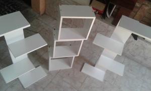 repisas blancas nuevas 4 estantes y cubos desde $300 combo