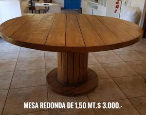 mesa carretel de 1,50m de diametro