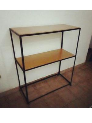 Mesa de arrime. Hierro y madera