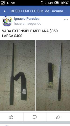 Varas extensibles medianas y largas