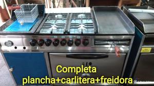 Cocina Industrial Multi Con Plancha, Carlitera Y Freidora