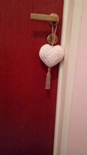 Corazón Tejido A Crochet Para Colgar