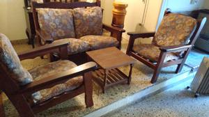 Juego de sillones de algarrobo completo impecable