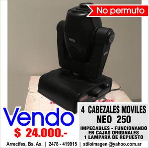 4 Cabezales Moviles - marca NEO 250 - IMPECABLES