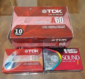 Cassettes vírgenes TDK, importados, en caja y celofán...