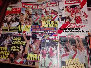 13 Revistas El Grafico River Campeon