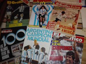 6 revistas El Gráfico Argentina Campeón del mundo