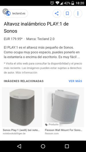 Altavoces Sonos,potencia y buen sonido. No ocupa mucho