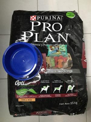 PRO PLAN ADULTO X 15KG+GOLOSINAS