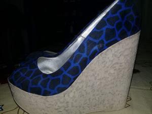 Zapatos animal print azul