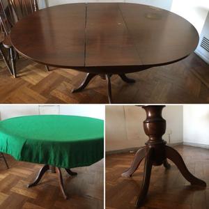 Mesa de madera maciza redonda de 1,20 m de diámetro,