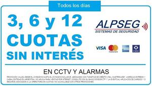 Ahora podes tener tu sistema de cctv o alarma en cuotas !!!!