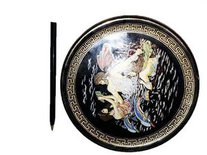 griego plato decorativo de 15cmdiametro oro24kilates