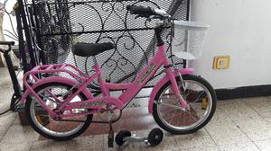 Bicicleta Aita Para Niña Con Rueditas Y Canasto. Rodado 14