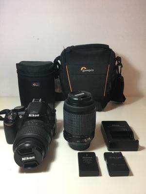 Nikon d con lente kit + zoom mm y accesorios
