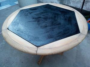 mesa madera maciza dos alturas desmontable
