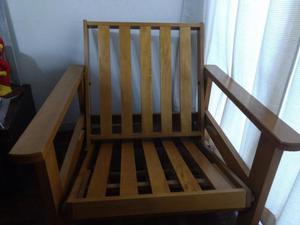 EXCELENTE FUTON DE MADERA MACIZA