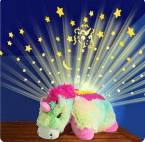 Peluches proyector de luz unicornio