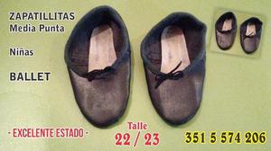 Zapatillas de Ballet - Media Punta - Negras - Talle 