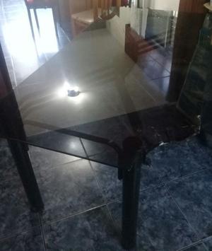 mesa de vidrio rectangular para 8 personas