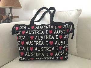Bolso de lona I love Austria de 37x30x12cm