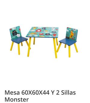 Vendo juego de mesa y sillas niño nueva!!!!