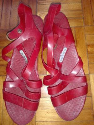 SANDALIAS SILICONA ROJAS CACHAREL N°37