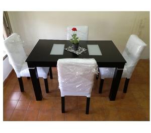 JUEGO DE COMEDOR-MESA LAQUEADA + SILLAS VESTIDAS¡¡¡¡