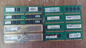 lote de memorias DDR 2 de 1 y 2Gb.