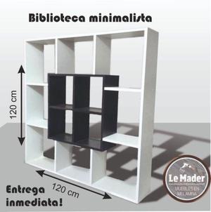 Biblioteca minimalista melamina - Carpinteria Le mader