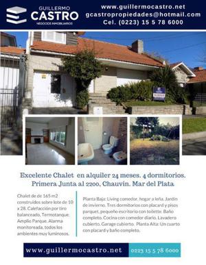 Chalet en Alquiler 24 meses Primera Junta 2200. Chauvin. Mar