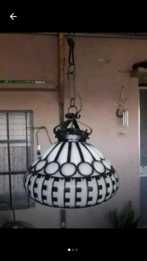 Hermosa lampara colgante antigua vidrio soplado dentro d la