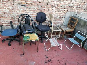 Lote 9 sillas, a reparar/ repuesto.