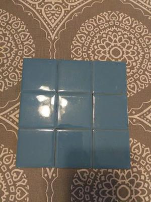 170 Azulejos Pequeños Celeste 5 X 5cm Brillante Mosaiquismo