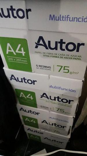 Caja de 5 resmas de papel AUTOR 75g/m2 tipo A4