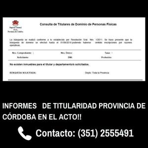 INFORMES INDICE DE TITULARIDAD CÓRDOBA