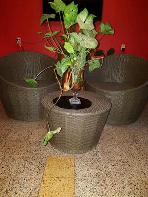 Juego de mimbre