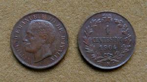 Moneda de 1 centésimo, Italia 1904