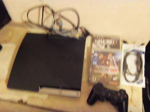 Play 3, slim, de 160 gigas, con 1 joystick, 2 juegos