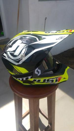 casco just 1 pro rave motocross enduro + antiparra scott