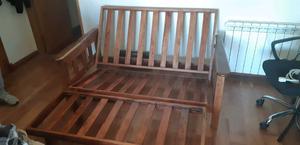 Vendo futon de 2 cuerpos más banquito