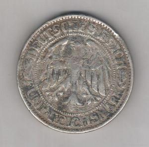 Moneda Alemania Weimar Republic, 5 Reichsmark 1928,muy Rara