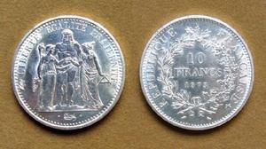 Moneda de 10 francos de plata Francia 1973