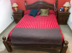 Juego dormitorio algarrobo 2 plazas