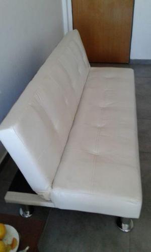 Sofa cama una plaza cuero ecologico, como nuevo