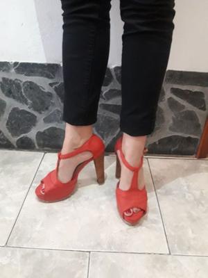 Zapatos taco alto color rojo Nº38